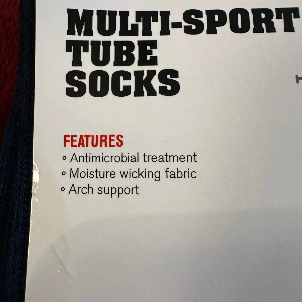 A4 Multi-Sport Tube Socks Navy Blue Moisture Wicking Arch‎ Support Size M S8005